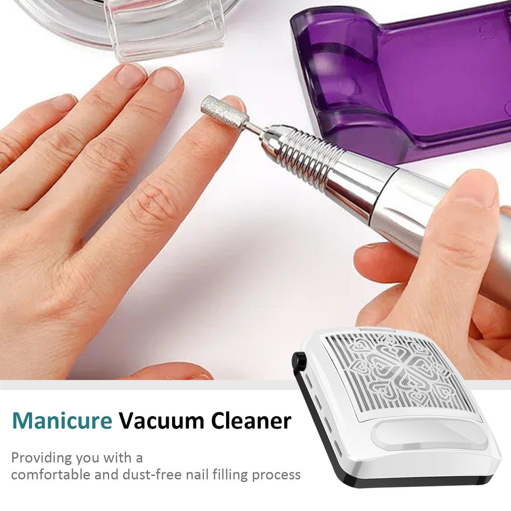 Пылеуловитель для ногтей Мощный пылесос для удаления пыли с ногтей Регулируемое всасывание для маникюра без пыли