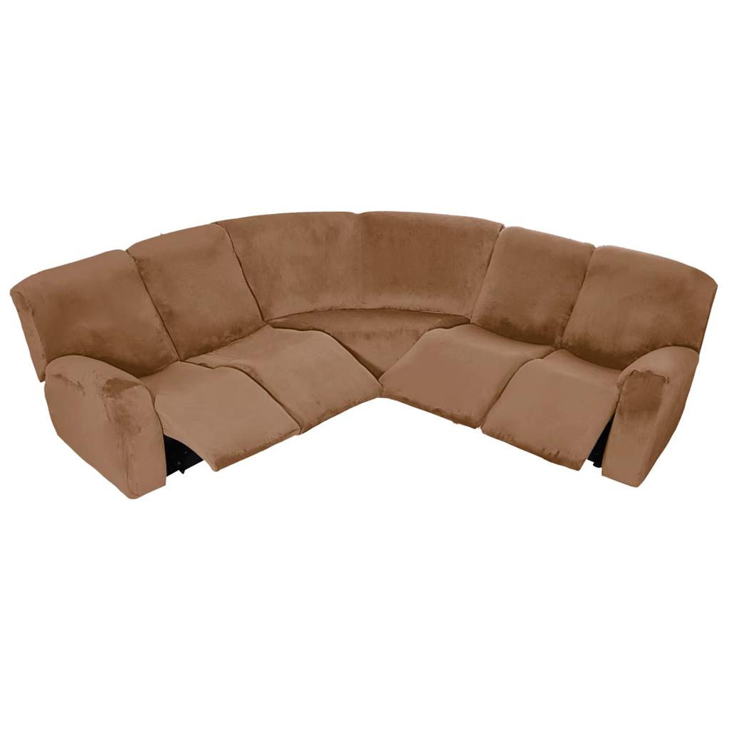 7-Piece L Shape Velvet Stretch Recliner Corner Sofa Covers for Sectional Sofa Set Reclining L Shape Sofa Slipcovers
