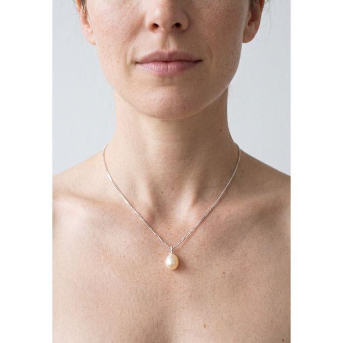 Collier - Pearls & Colors - Perle de Culture d'Eau Douce AAA+ - 9-10 mm - Rose Naturel - Or Blanc 375/1000