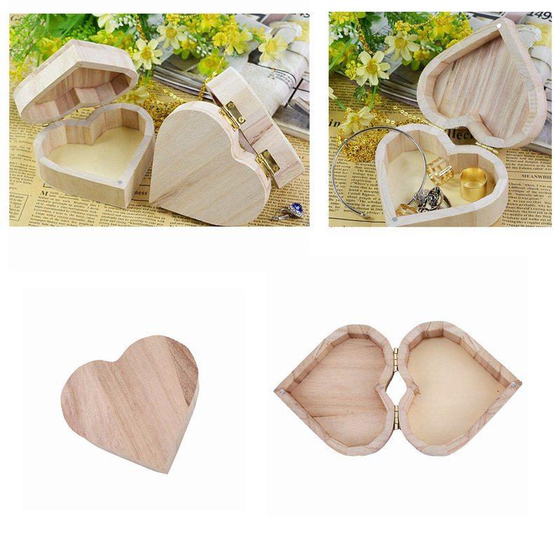 Handmade Heart Jewelry Wooden Box Home Storage Earrings Ring Box High Quality Exquisite Jewelry Box Gift Boxes
