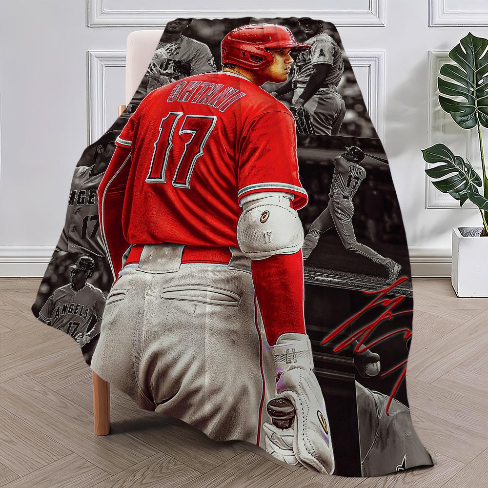 Baseball Player Star Blanket Plush Nap S-Shohei Sofa rug for O-Ohtani Living Room Office Bedroom Birthday Home Travel Kid Gifts