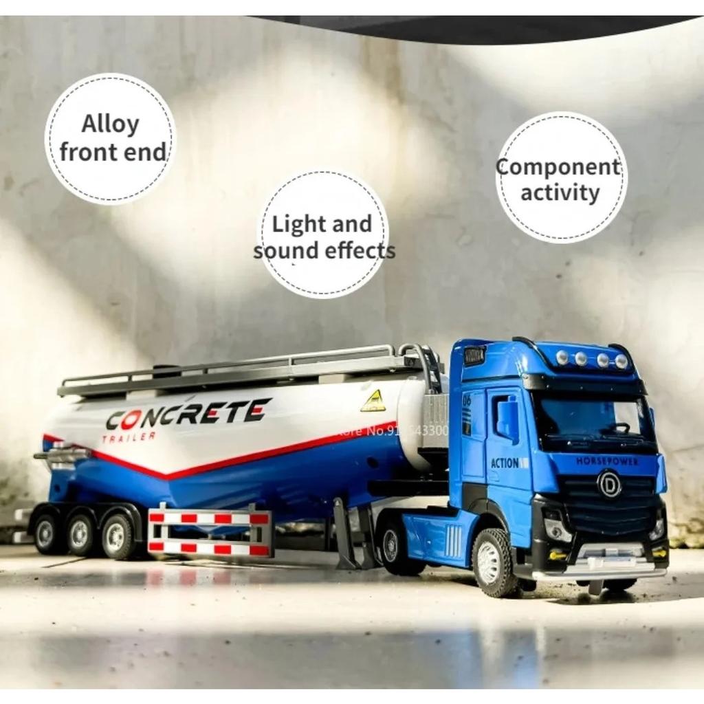 1/50 Грязевой насос Грузовик Литой игрушечный автомобиль Модель со звуком и светом Функция инерционного движения Модели транспортных средств Подарите мальчикам подарок на день рождения