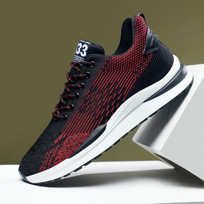 Men Sneakers High Elevator Shoes Man Sports Lift Height Increase Insole 6Cm Mesh Plus Size 37-44