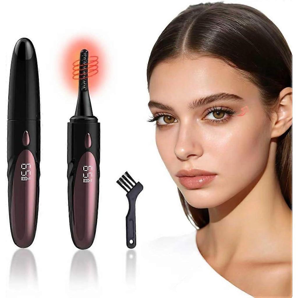 Heated Eyelash Curlers - 10 - Second Rapid Heat - up, Electric Eyelash Curler with 4 Heating Modes, Rechargeable, Makeup Tool with LED Display (Black
