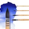 Акварельные кисти профессиональные - Набор из 4 штук, синтетический мех под белку, кисти для рисования художника с ручкой из буковой древесины