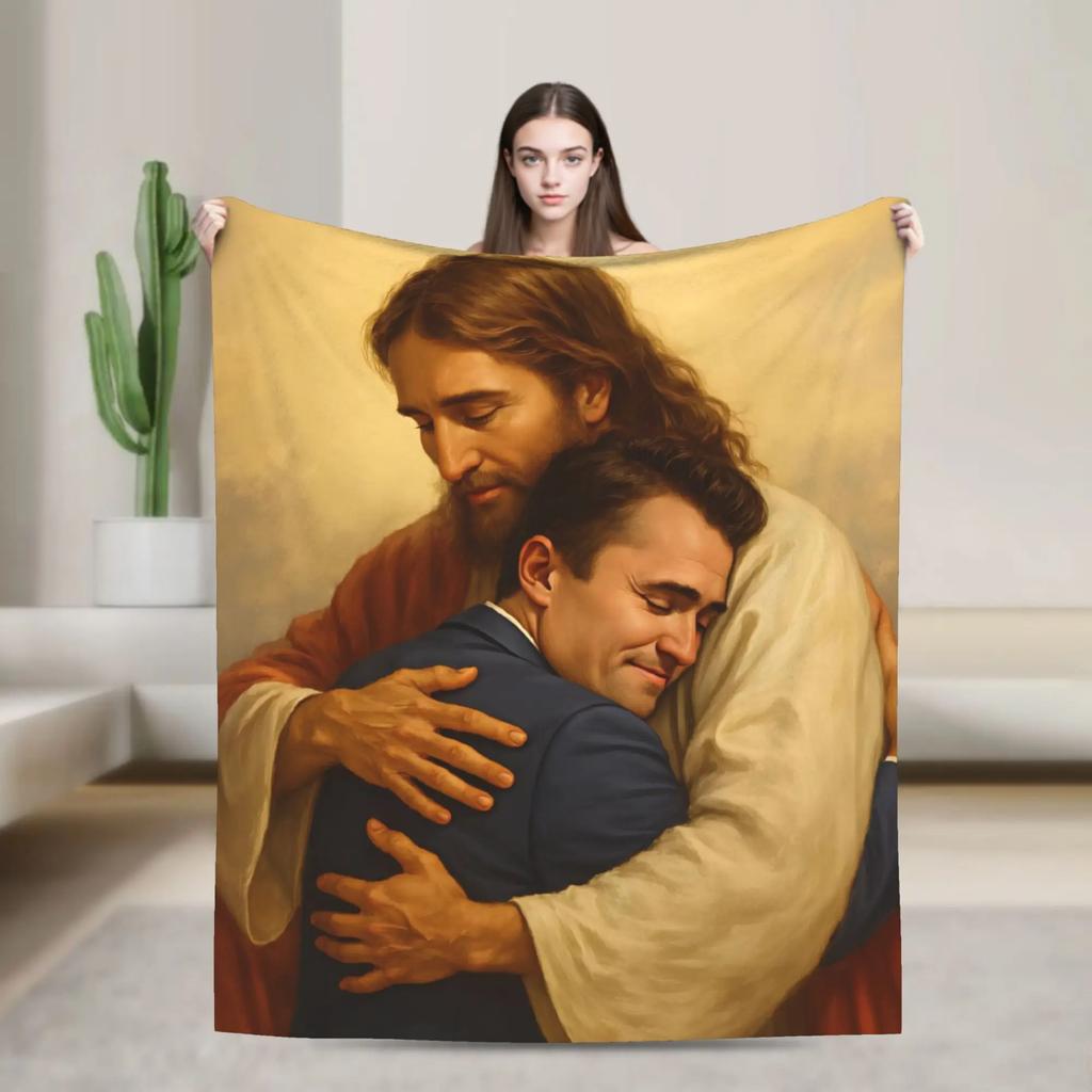 Super Soft Blanket Camping Charlie Kirk Throw Blanket Funny Bedspread for Outdoor