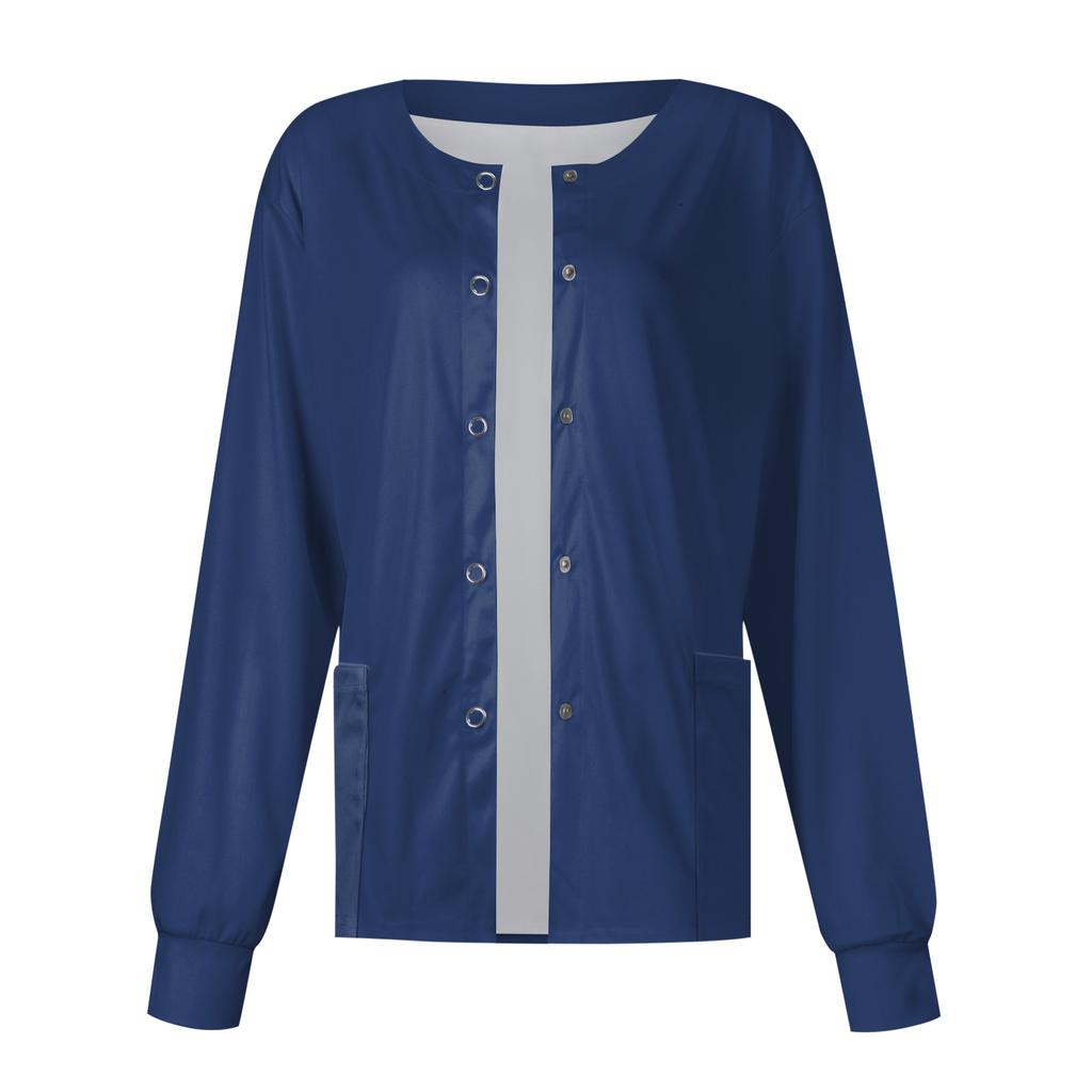 Женский однобортный защитный комбинезон с длинным рукавом и карманом, рабочий воротник-стойка, однобортный защитный комбинезон, куртка-кардиган, топ