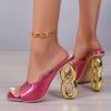 2024 Женская обувь Высококачественные женские тапочки с открытым носком Водонепроницаемые повседневные тапочки Женские туфли на высоком каблуке Zapatos Para Mujeres