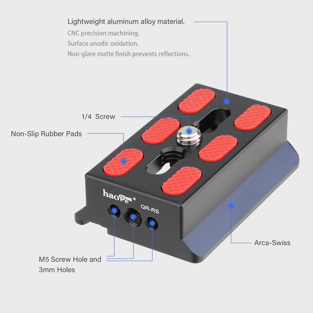 Haoge Camera Mount Quick Release Plate for DJI Mini Gimbal Stabilizer QR-RS RS2/RS-C2/RS3/RS3-PRO/RS3 Accessories, Default.