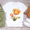 (Asian Size) Casual Tees 90s Flower Trend Cute Top Women Clothing Short Sleeve T Shirt Tee Fashion Print Ladies Female Graphic T-shirts