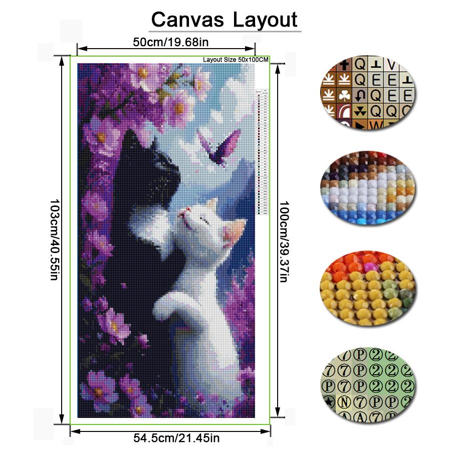 Cute Black and White Cat Diamond Painting New Collection Large Size Animal Diy Full Square Round Drill Rhinestone Embroidery Mosaic Cross Stitch Kits
