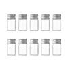 Charmoon 10-Piece Clear Glass Mini Bottle with Lid, Airtight, for Powder and Liquid Storage (8ml, Silver)