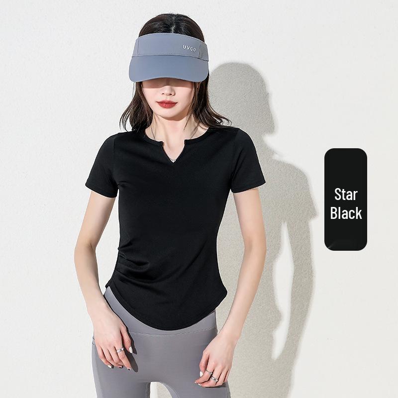 Women's Quick-Dry Slimming Yoga T-Shirt - Breathable Short Sleeve Running & Fitness Top