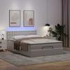 Maison Exclusive - Lit ottoman avec matelas &amp; LED blanc pur 140x190cm similicuir