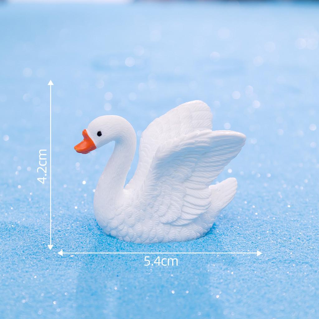 Charming Resin Swan Figurines Diy Creative Micro Landscape Desk Decorations