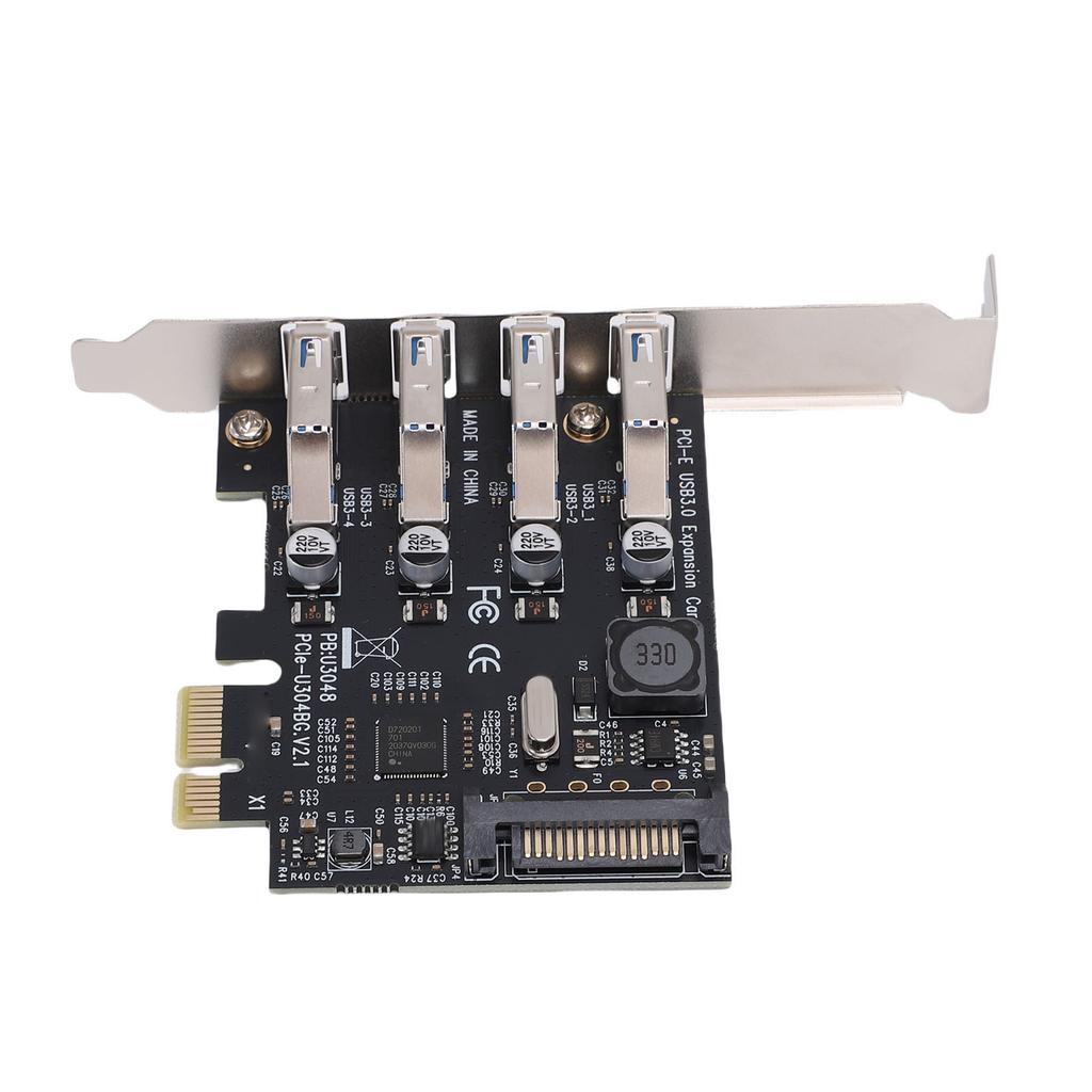 Карта расширения PCI-E USB 3.0 Поддержка Windows 11 10 8 X 7 Vista XP Настольный ПК 5 Гбит/с Superspeed 4 порта С собственным питанием