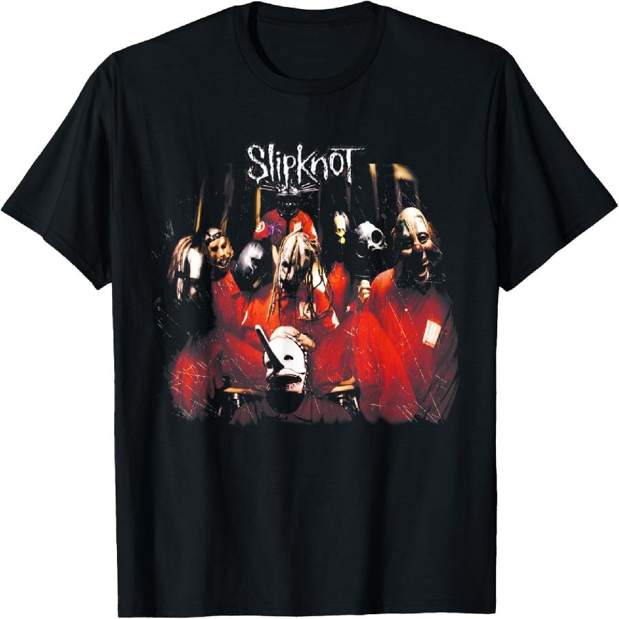 Slipknot Official Self Titled T-Shirt - Men's Black Small Crew Neck Short Sleeve T-Shirt
