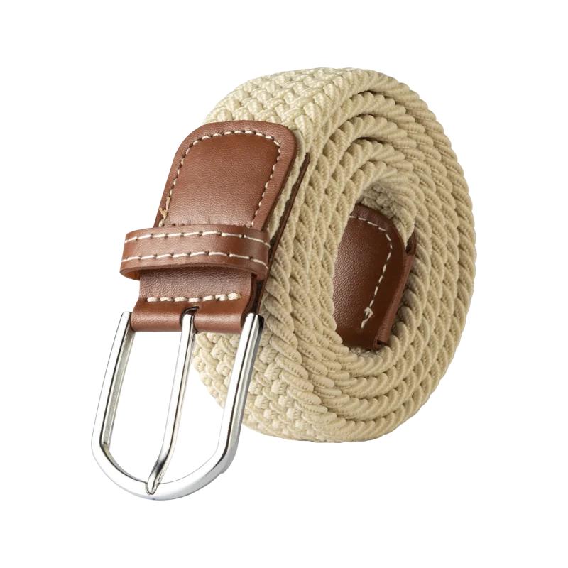 120cm Unisex Elastic Fabric Casual Belt Pin Buckle Expandable Braided Stretch Canvas Simple and Stylish Leisure Men Women Belt