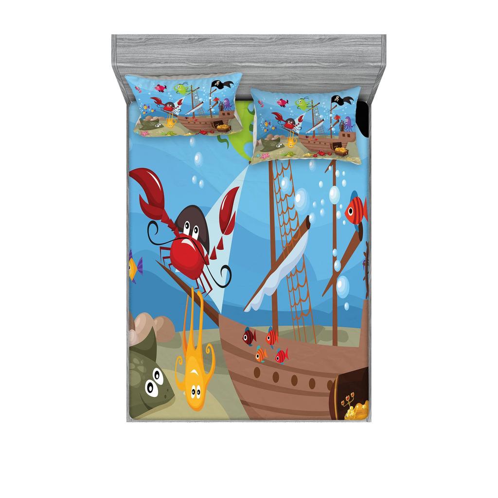 Вкусный узор пончиков Лист Трехкомпонентный Комплект Постельного Белья с Цифровой Печатью Взрослые Дети