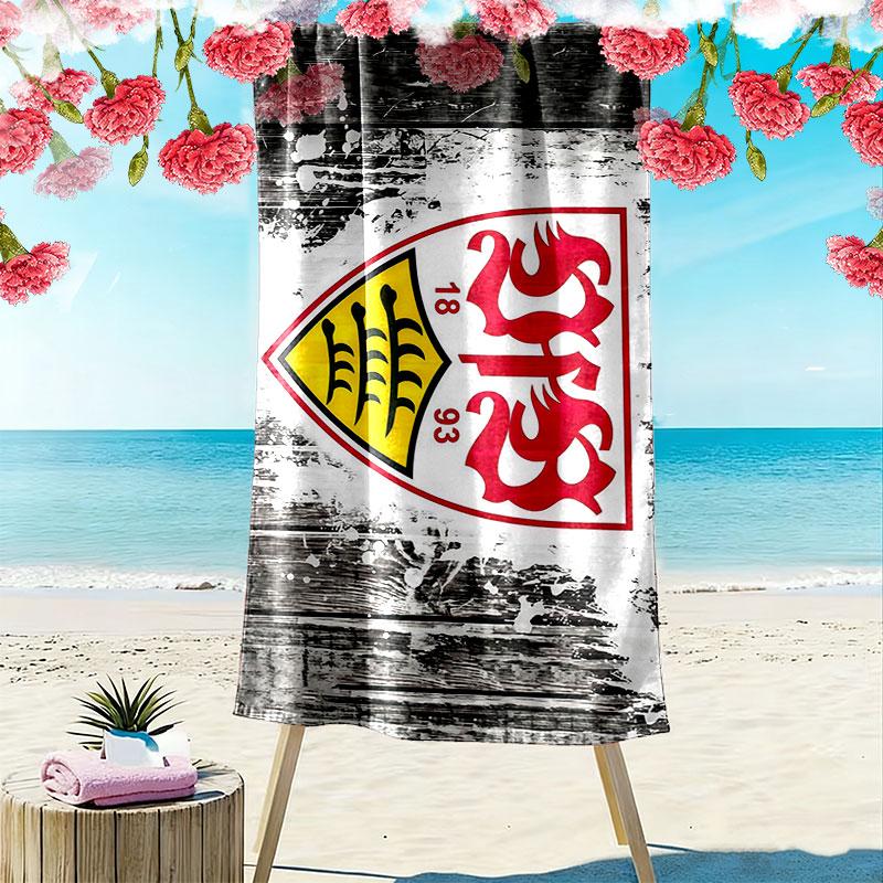 Пляжное полотенце с принтом VfB Stuttgart, большое, мягкое, быстросохнущее, для пляжа, кемпинга, плавания