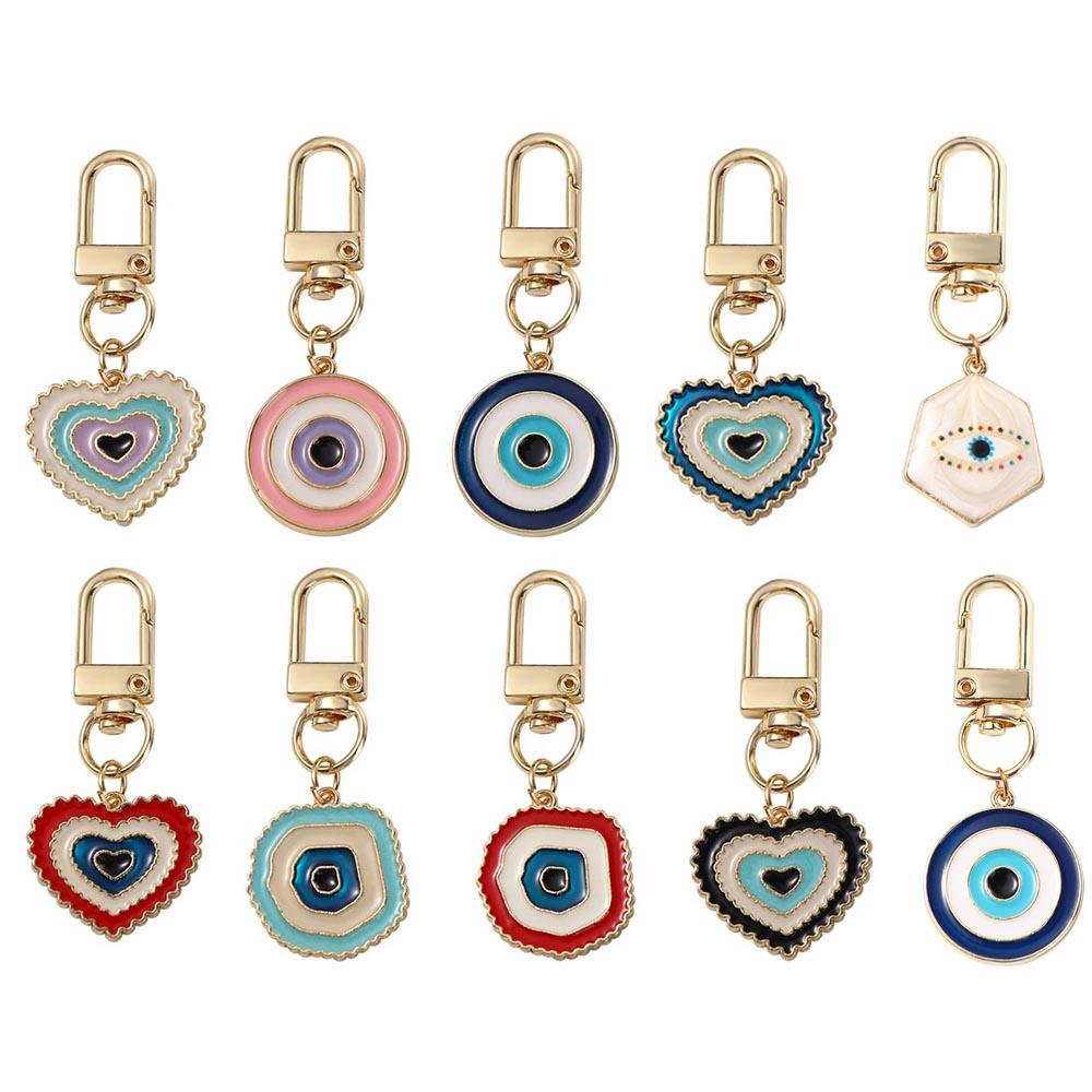 Pendant Car Key Ring Blue Eye Key Chain Handbag Charms Evil Eye Keychain Irregular Heart Keyring
