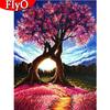 Алмазная картина «Дерево» Полный квадратный круглый алмазный вышивка Пейзаж Картина со стразами Настенное искусство