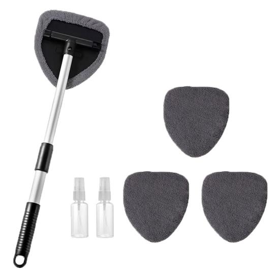 Инструмент для чистки лобового стекла Щетка для чистки автомобиля Выдвижная палка для чистки лобового стекла Очиститель автомобильных окон Ткань из микрофибры Щетка для мойки автомобиля