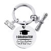 Graduation Gift Stainless Steel Keychain Rings Key Holder Creative Decorated Accessories