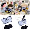 10cm 20cm Doll Clothes Blue Blouse Skirt Suit Gift Miniature School Uniform  Cotton Stuffed Doll