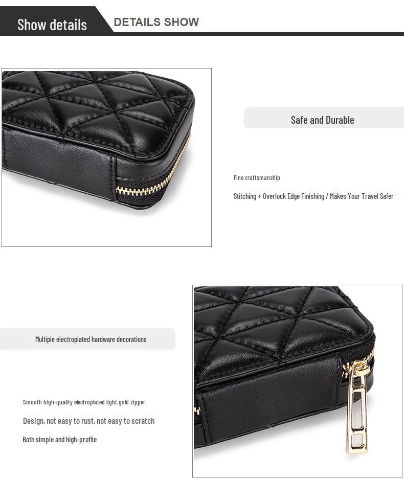 2022 Сумочка для помады из кожи высшего качества: Модная и портативная косметичка с зеркалом HD