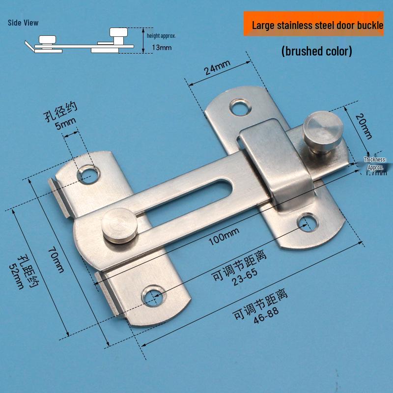 Нержавеющая сталь 90° Задвижка-шпингалет для раздвижных дверей для ванной комнаты и окон
