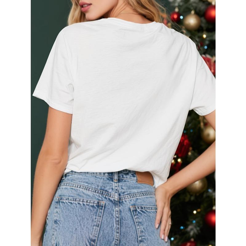 Женская футболка с коротким рукавом, стразами-бантом и леопардовым принтом, европейский размер - Сверкающий топ с круглым вырезом, мягкая блузка для вечеринок весной, летом, осенью