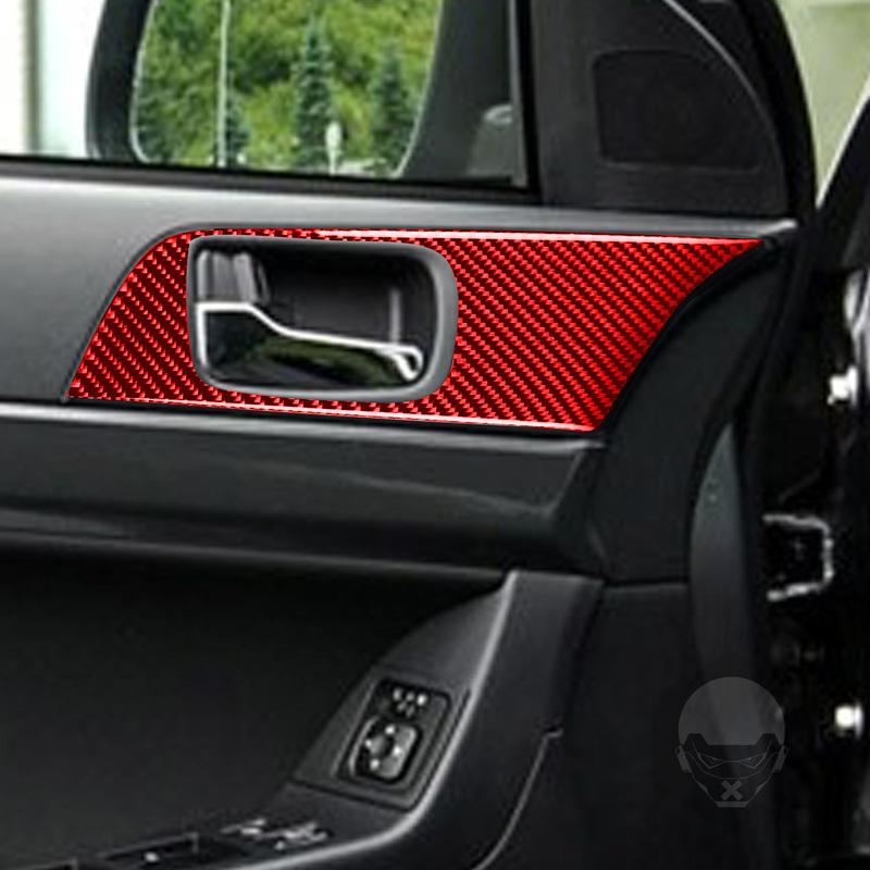 Для Mitsubishi Lancer EVO X 2008 2009 2010 2011 2012 2013 2014 2015 Наклейка из углеродного волокна на ручку двери Аксессуары для интерьера автомобиля