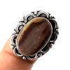 Кольцо с драгоценным камнем бронзитовая яшма, ручная работа, антикварный дизайн, изящное ювелирное изделие, 8 дюймов, L0t34