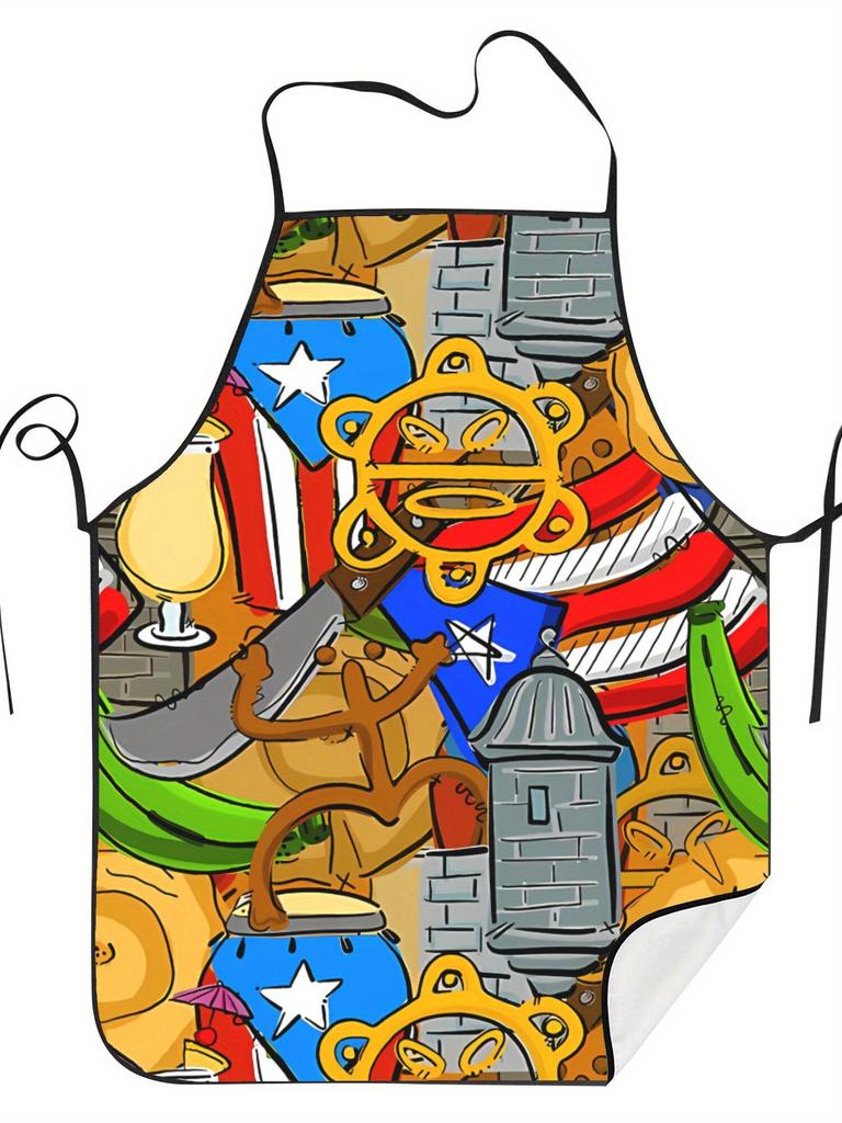 Fiebre Boricua Apron Cook Restaurant Printed2D Print Design
