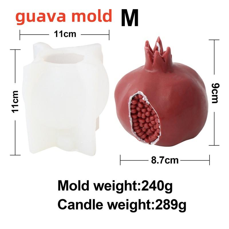 3D Большая Красная Форма для Свечи Гранат Силиконовая Ананас Ananas Мыло Воск Изготовление Эмуляционная Гуава Фрукт Манго Эпоксидная Смола Домашний Декор