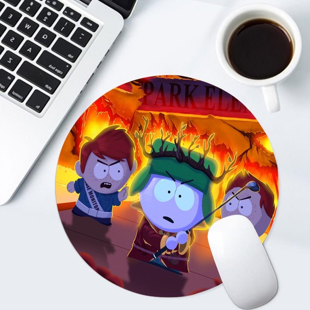 S-South Funny P-Park Mousepad Small Round Speed Version Game Computer Keyboard Office Table Mat PC Laptop Mouse Mat Desktop Mat