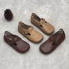 Retro Single-toed, Flat-bottomed, Low-top, Casual and Versatile Soft Leather Women's Shoes