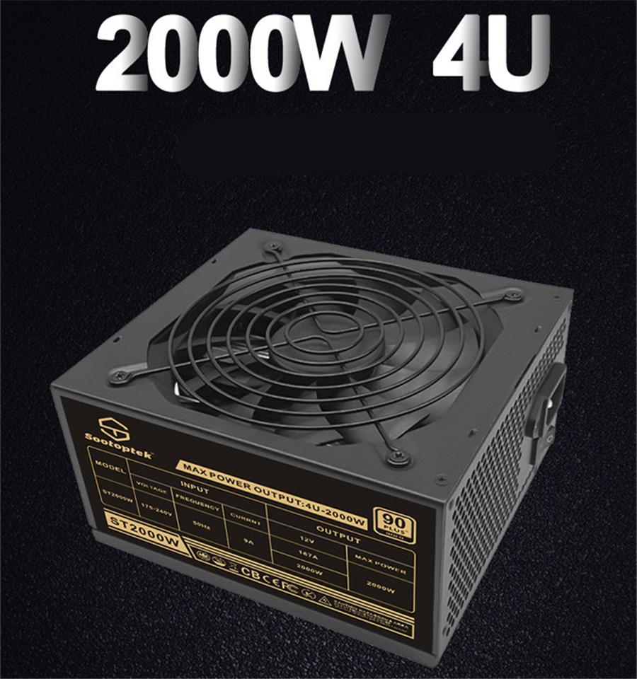 Майнинг-блок питания ATX 2000 Вт 6 видеокарт 6-контактный для майнинг-рига ПК