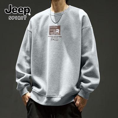 Мужской свитшот с круглым вырезом и ретро-принтом букв JEEP SPIRIT