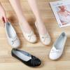 Women Flats Ballet Shoes Genuine Cowhide Leather Breathable Moccasins Boat Ballerina Ladies Casual Loafers Off White