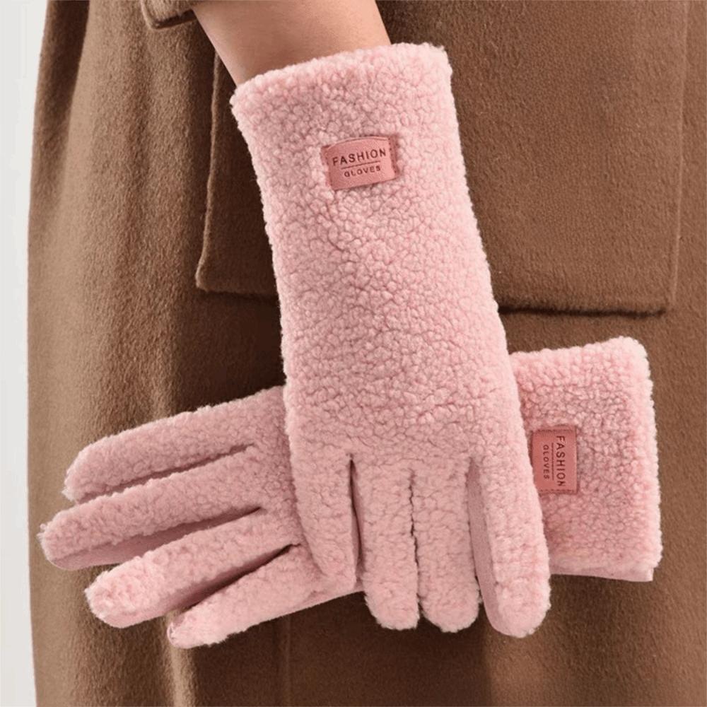 Windproof Keep Warm Gloves Imitation Fleece Mittens New Full Finger Gloves  Outdoor