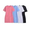 Kaslead New Arrival Women's Clothing Fashion Style Fashion Solid Color Buttons Knitting Short Sleeve Dress 3471011