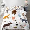 Мультяшные лесные животные пододеяльник размер Квин-сайз Кинг-сайз Двуспальная кровать Детское постельное белье для мальчика Медведь Олень Лиса Кролик Кантри Коттедж 3 шт