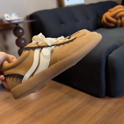 Версия из мягкой кожи~ 6 см увеличение внутренней высоты нишевый дизайн с кружевом чувство морали тренировочная обувь женская маленькая Форрест Гамп повседневная моральная тренировочная доска с