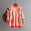 Women's Long Sleeve Striped Sweaters Casual Crewneck Ribbed Knit Pullover Tops for Women Fall Chunky Oversize Sweater Loose Fit Knitted Jumper