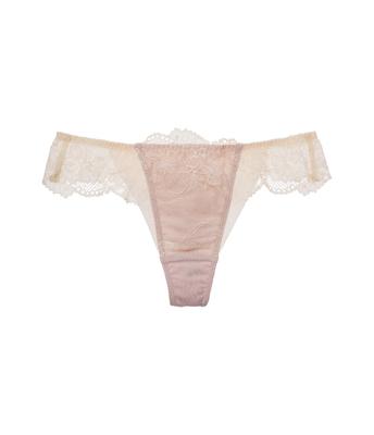 Peach John Nice Body Плавающий Розовый Размеры Гладкий к Эластичному Посадка Стринги, Цветок, Бежевый, M/L, Кружево Т-образной спинки, Прозрачный, На ощупь,