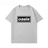 Футболки с принтом Oasis Oasis, с коротким рукавом для мужчин и женщин, чистый хлопок, ретро-рок, свободная база, повседневный летний тренд
