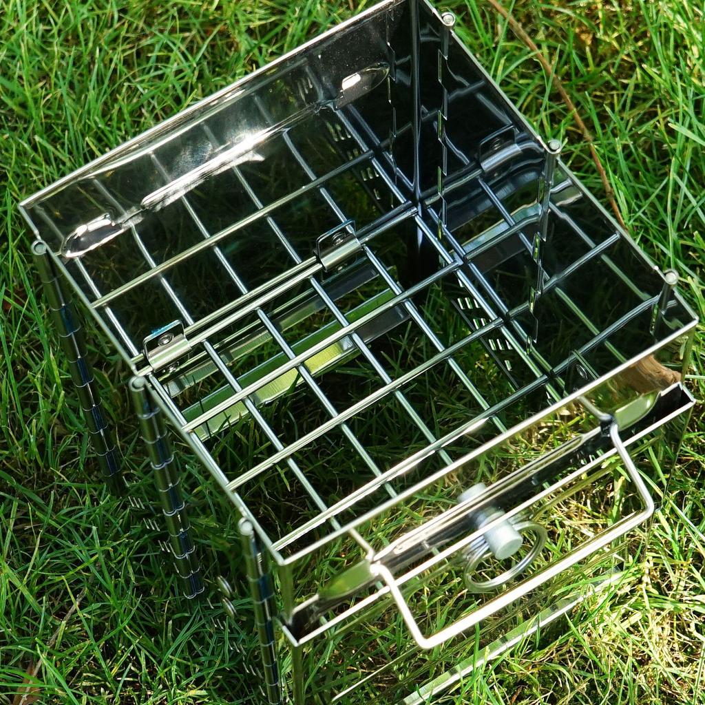 Уличная складная печь из нержавеющей стали для дров и древесного угля со встроенным устройством для розжига огня для кемпинга, барбекю и обогрева