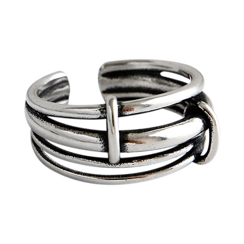 Korean Style Old Multi-layered Ring Ring for Women, Simple Geometric Braided Open Ring, Ring Jewelry